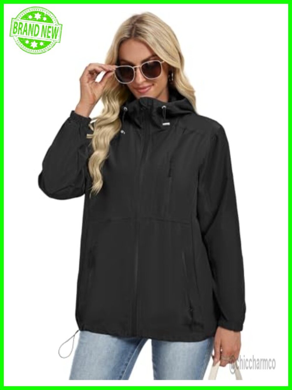Avoogue Women's Lightweight Packable Waterproof Rain Jacket